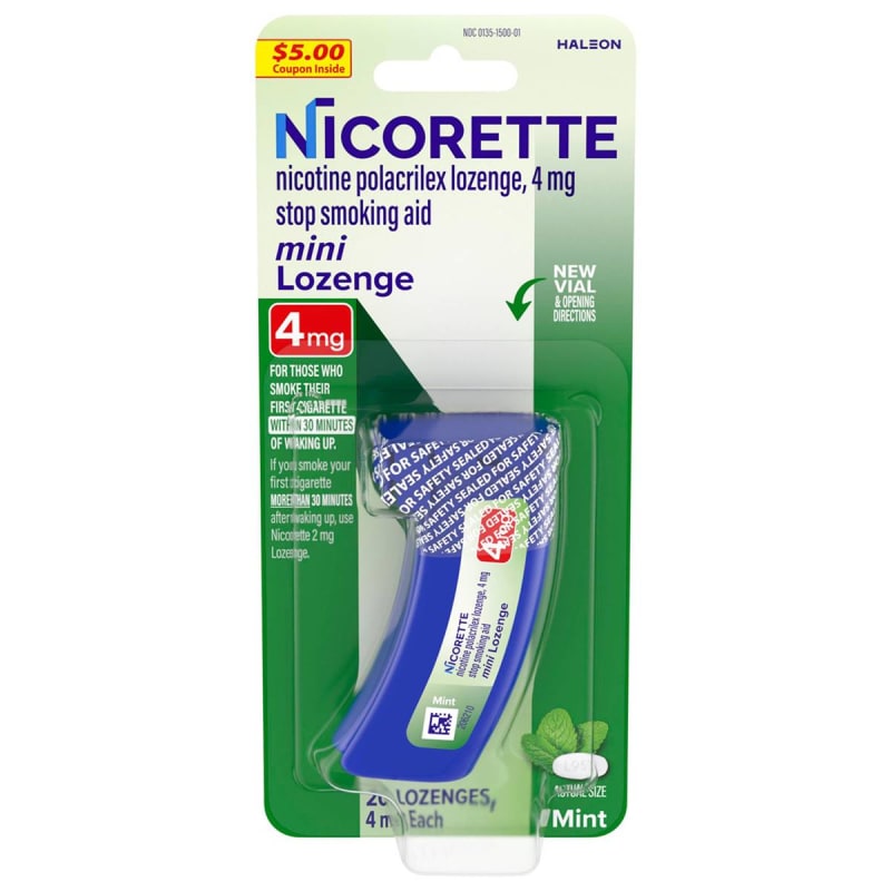 Glaxo Consumer Products Nicorette Nicotine Polacrilex Lozenges 4 mg, Coated Ice Mint