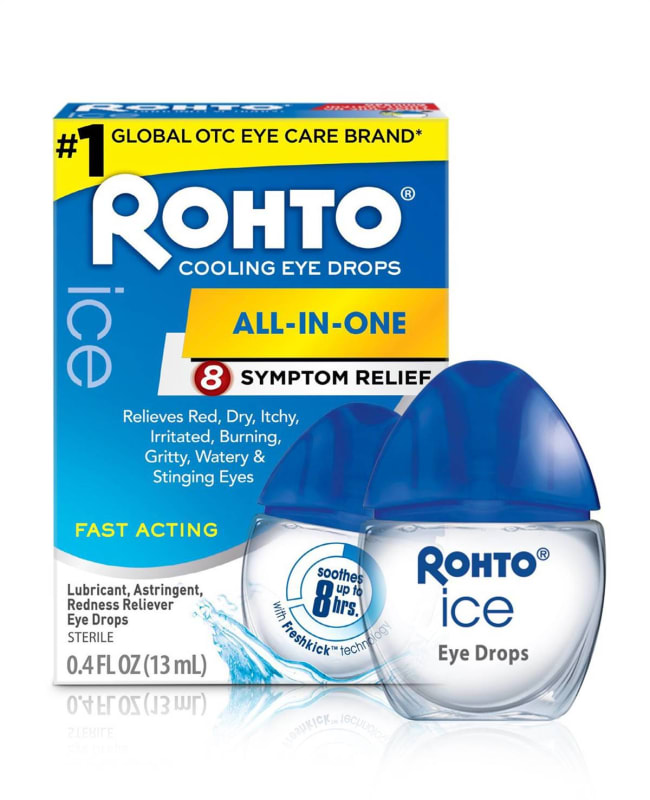 Mentholatum Company RohtoÂ® Cooling Eye Drops All-In-One, 0.4-ounce Dropper Bottle