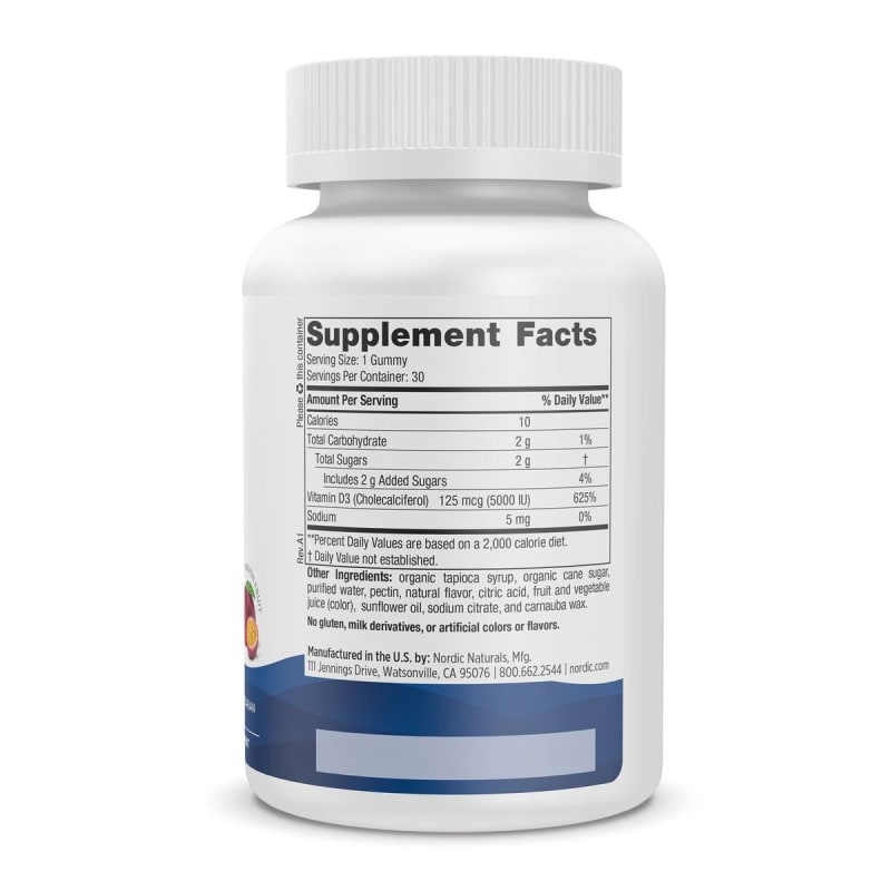 Nordic Naturals Inc Nordic NaturalsÂ® Vitamin D-3 5000 Dietary Supplement, Passion Fruit Flavor