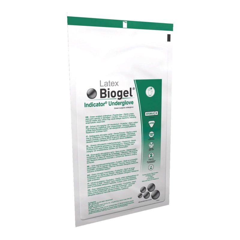Molnlycke Biogel® Indicator™ Latex Surgical Underglove, Size 8, Green Molnlycke Biogel® Indicator™ Latex Surgical Underglove, Size 8, Green