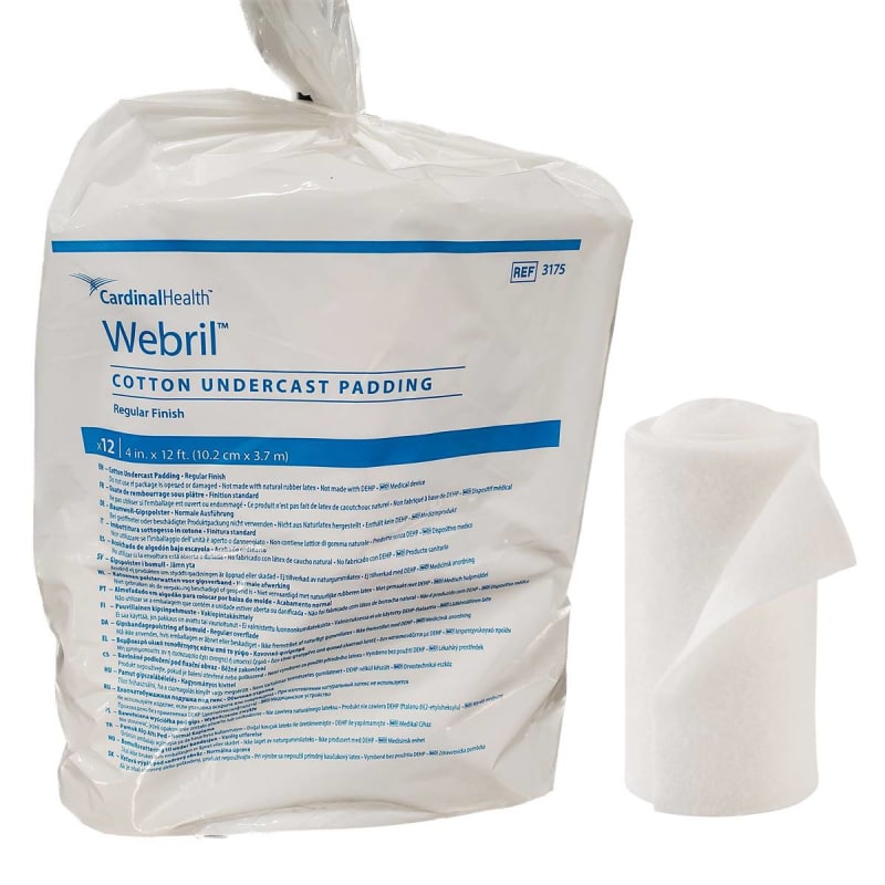 Cardinal Webrilâ„¢ Undercast Cotton Cast Padding, 4 Inch x 4 Yard