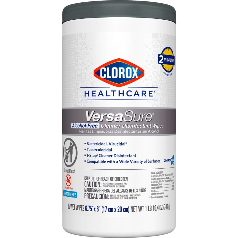 The Clorox Company Clorox HealthcareÂ® VersaSureÂ® Cleaner Disinfectant Wipes, Canister