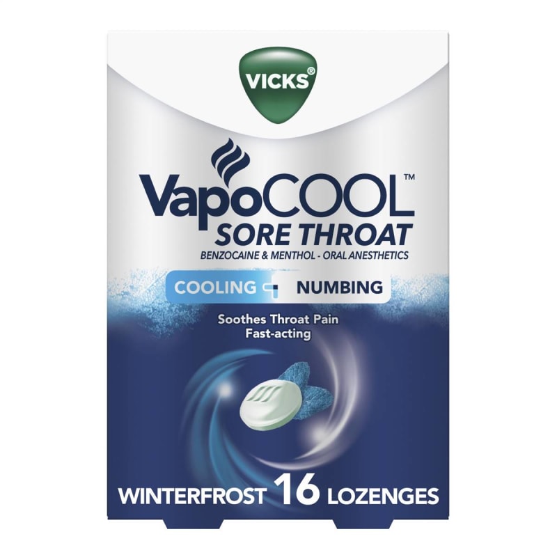 Procter & Gamble Vicks VapoCool Sore Throat Lozenges Winterfrost