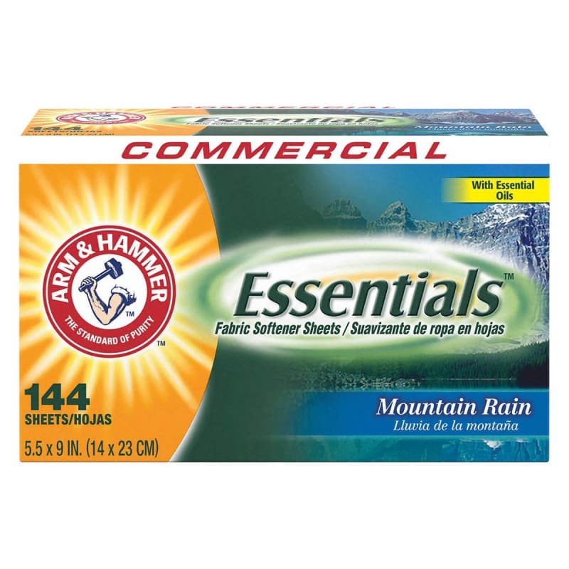 RJ Schinner Co Fabric Softener Arm & Hammer® Essentials® 144 Count Box Sheet Mountain Rain Scent RJ Schinner Co Fabric Softener Arm & Hammer® Essentials® 144 Count Box Sheet Mountain Rain Scent