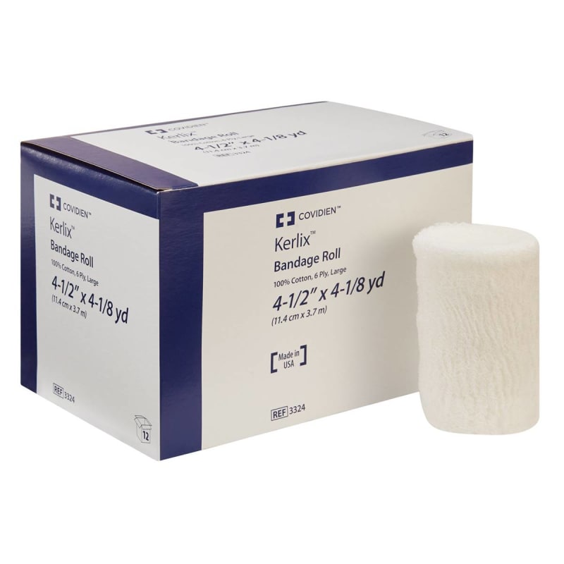Cardinal Kerlixâ„¢ Fluff Bandage Roll, 4-1/2 Inch x 4-1/10 Yard, 6-Ply Cardinal Kerlixâ„¢ Fluff Bandage Roll, 4-1/2 Inch x 4-1/10 Yard, 6-Ply