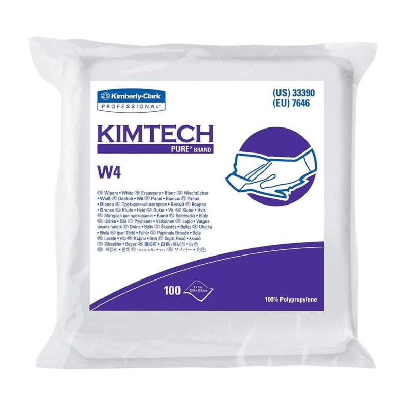 Kimberly Clark Kimtechâ„¢ Pure W4 Cleanroom Wipe, 100 per Box Kimberly Clark Kimtechâ„¢ Pure W4 Cleanroom Wipe, 100 per Box