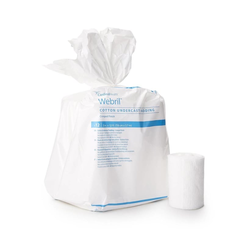 Cardinal Webril Undercast Cotton Cast Padding, Nonsterile, 6 Inch x 4 Yard