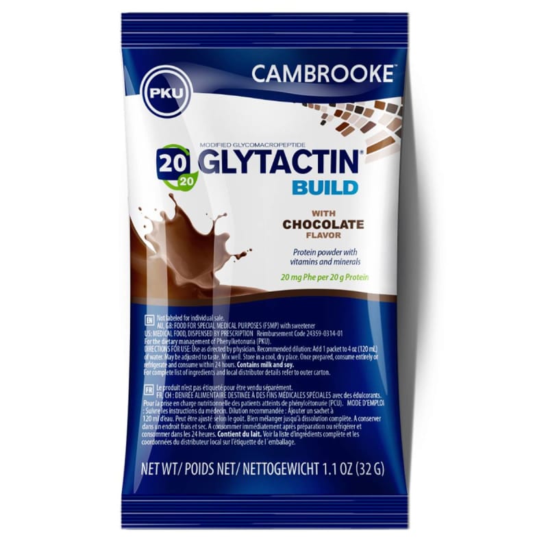 Cambrooke Therapeutics GlytactinÂ® Build 20/20 GMP for the Dietary Management of PKU, Chocolate