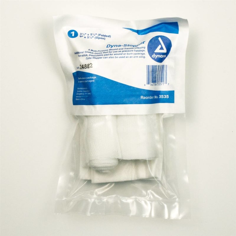 Dynarex Dyna-Stopper Sterile Trauma Dressing, 5-1/2 x 9 Inch