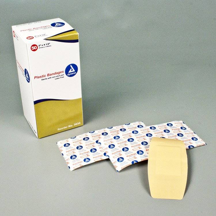 dynarexÂ® Tan Adhesive Strip, 2 x 4Â½ Inch