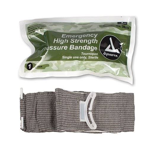 Dynarex Trauma Pressure Dressing with Wrap 4 Inch Width Closure Bar Gray Sterile Standard Compression