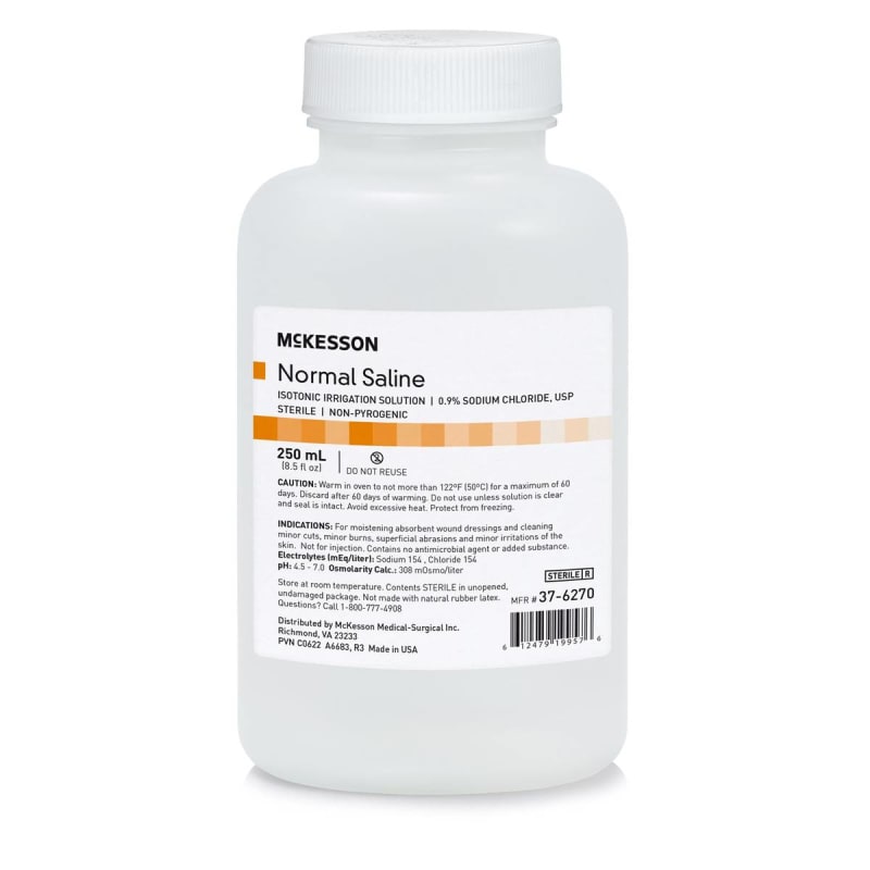 McKesson Brand McKesson Saline Irrigation Solution, 250 mL Bottle