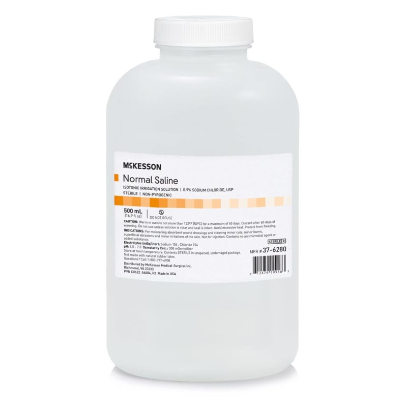 McKesson Brand McKesson Saline Irrigation Solution, 500 mL Bottle McKesson Brand McKesson Saline Irrigation Solution, 500 mL Bottle