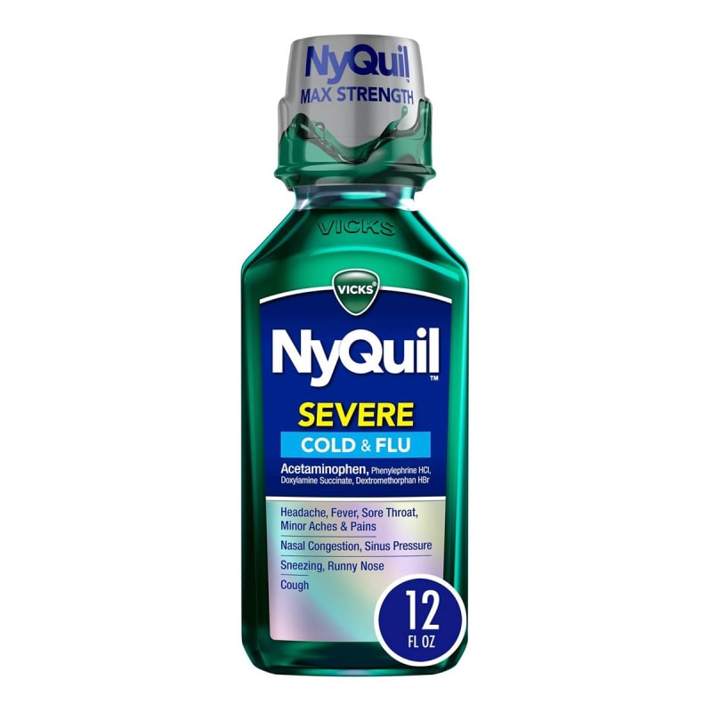 Procter & Gamble NyQuil Severe Cold & Flu Liquid, 12-ounce Bottle
