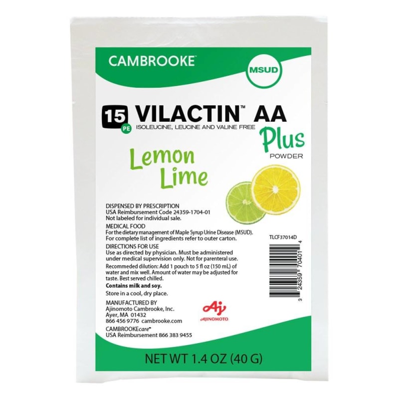 Cambrooke Therapeutics Oral Supplement Vilactinâ„¢ AA Plus Powder 15 Lemon-Lime Flavor Powder 1.4 oz. Individual Packet Cambrooke Therapeutics Oral Supplement Vilactinâ„¢ AA Plus Powder 15 Lemon-Lime Flavor Powder 1.4 oz. Individual Packet