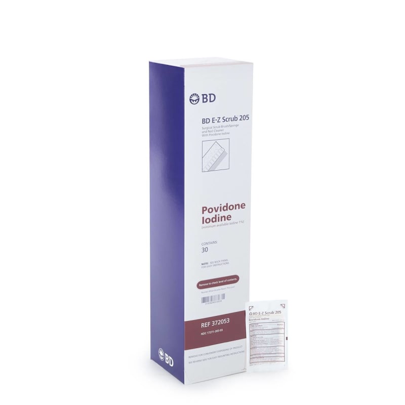 BD E-Z Scrubâ„¢ Povidone Iodine Impregnated Brush, Brown