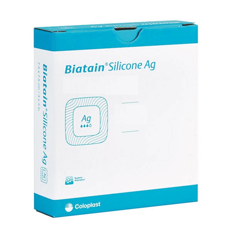 Coloplast BiatainÂ® Ag Calcium Alginate Dressing with Silver, 6 x 6 Inch