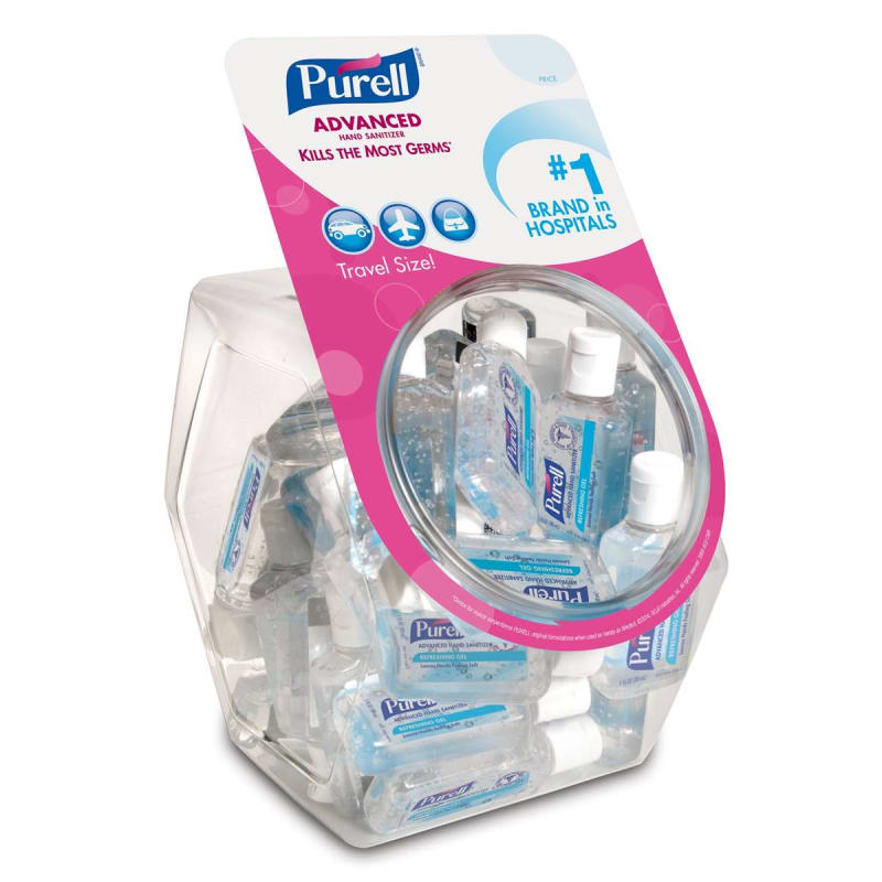 GOJO PurellÂ® Advanced Travel Size Hand Sanitizer Bowl with 36 1-ounce Bottles