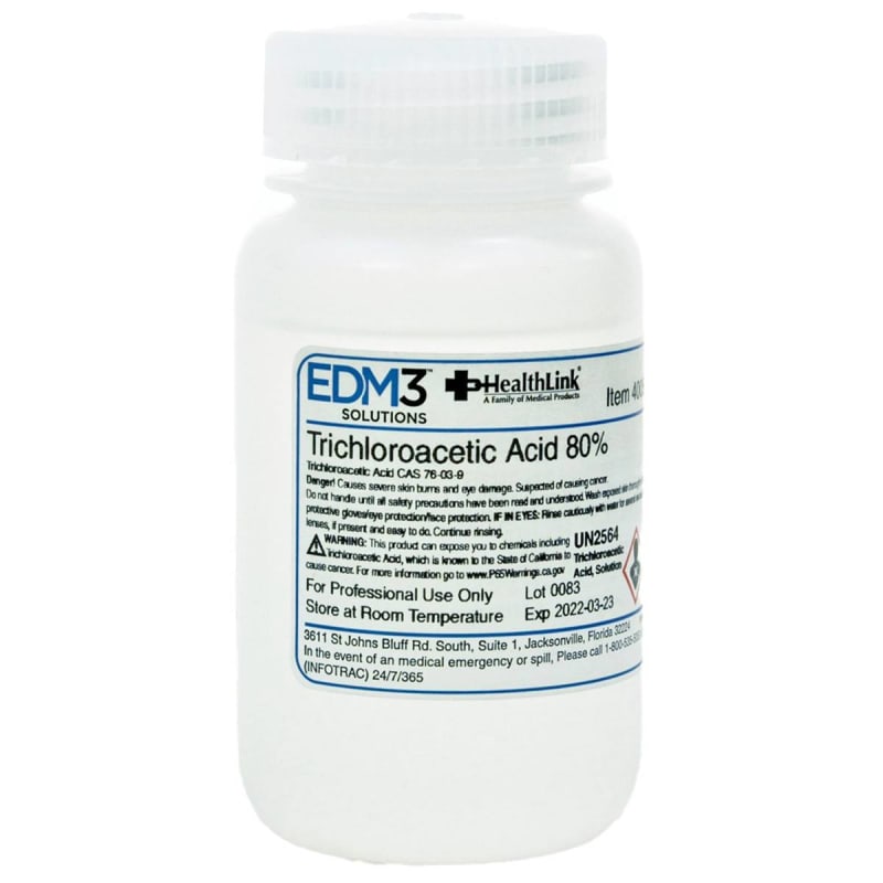 EDM 3 LLC Histology Reagent Trichloroacetic Acid Organic Acid 80% 4 oz. EDM 3 LLC Histology Reagent Trichloroacetic Acid Organic Acid 80% 4 oz.