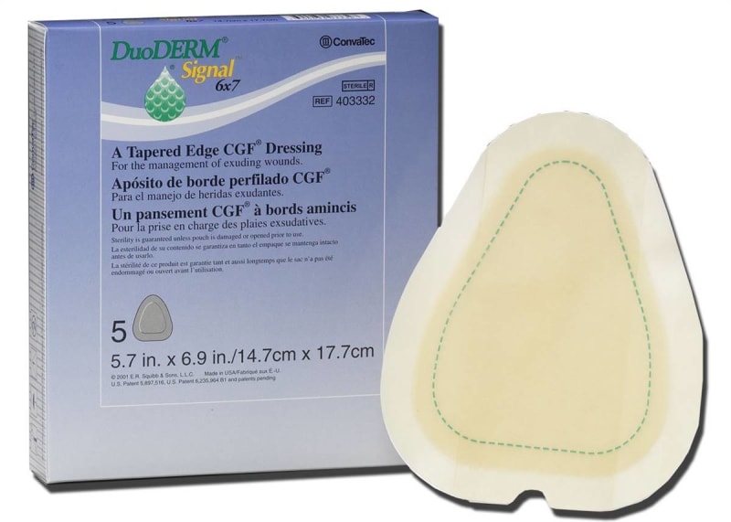ConvaTec DuoDerm® Signal® Hydrocolloid Dressing, 6 x 7 Inch Triangle ConvaTec DuoDerm® Signal® Hydrocolloid Dressing, 6 x 7 Inch Triangle