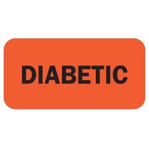 Tabbies Pre-Printed Label Auxiliary Label Red Diabetic Black Safety and Instructional 1-1/2 X 3/4 Inch