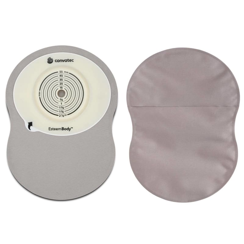 ConvaTec Ostomy Pouch Esteem Bodyâ„¢ One-Piece System 9 Inch Length Deep Convex, Trim To Fit 10 to 35 mm Stoma Closed End ConvaTec Ostomy Pouch Esteem Bodyâ„¢ One-Piece System 9 Inch Length Deep Convex, Trim To Fit 10 to 35 mm Stoma Closed End