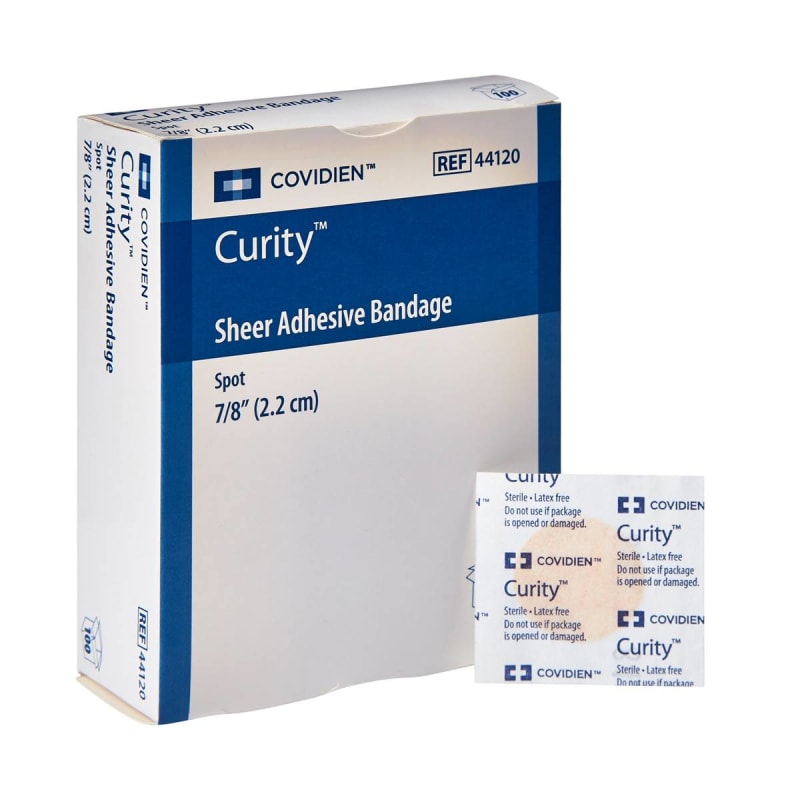 Cardinal Curityâ„¢ Sheer Adhesive Spot Bandage, 7/8-Inch Diameter Cardinal Curityâ„¢ Sheer Adhesive Spot Bandage, 7/8-Inch Diameter
