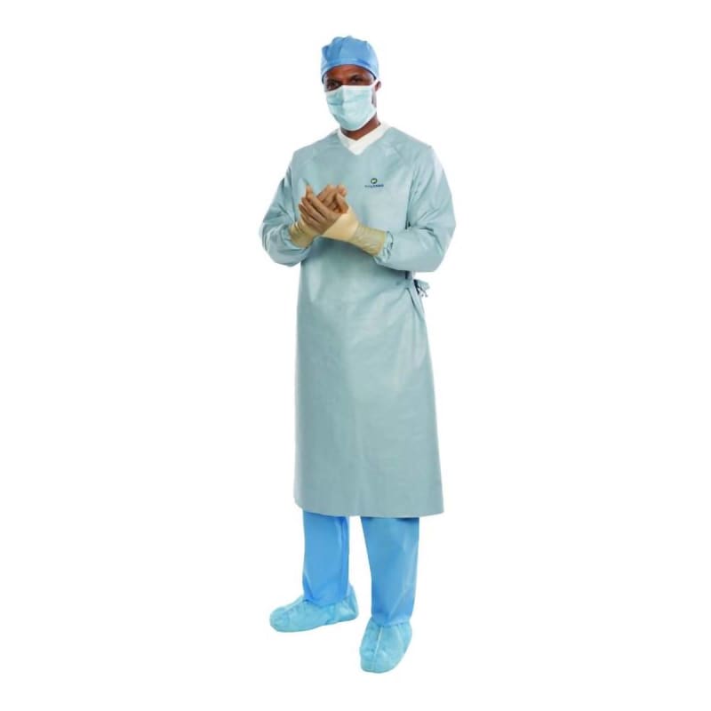 O&M Halyard Inc Surgical Gown Aero Chrome X-Large Silver NonSterile AAMI Level 4 Disposable O&M Halyard Inc Surgical Gown Aero Chrome X-Large Silver NonSterile AAMI Level 4 Disposable