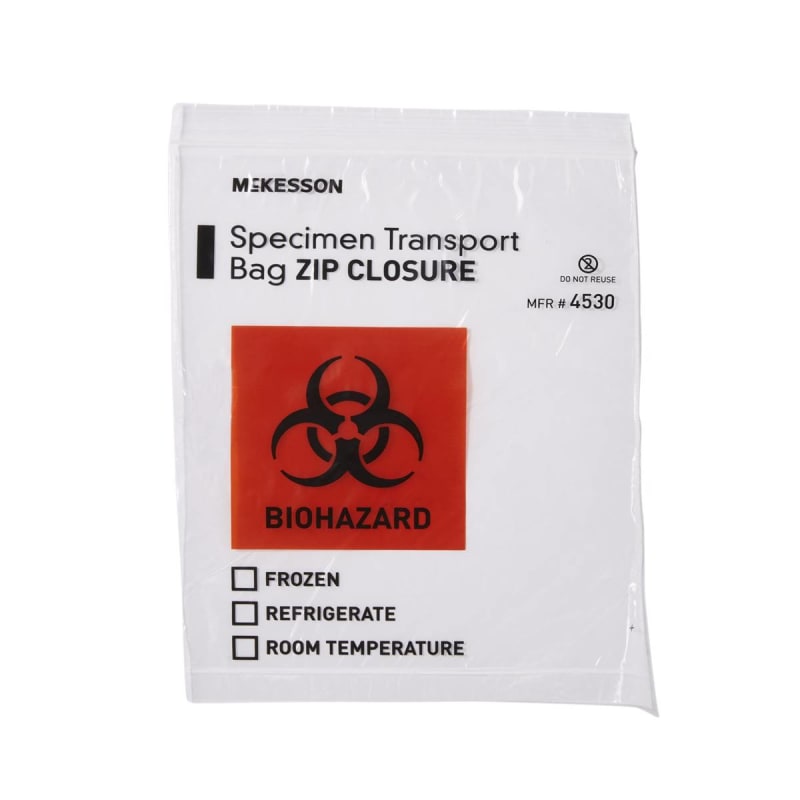 McKesson Specimen Transport Bag, Zip Closure, 8 x 10 Inch McKesson Specimen Transport Bag, Zip Closure, 8 x 10 Inch