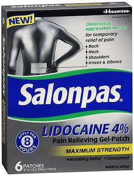 Emerson Healthcare SalonpasÂ® Lidocaine Topical Pain Relief Patch