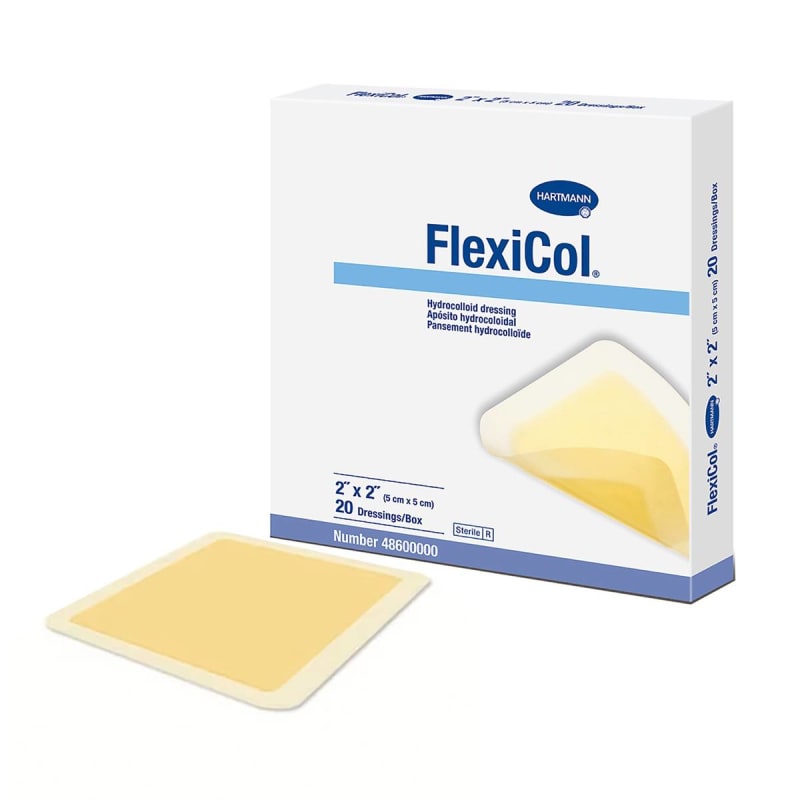 Hartmann FlexiCol® Hydrocolloid Dressing, 2 x 2 Inch Hartmann FlexiCol® Hydrocolloid Dressing, 2 x 2 Inch