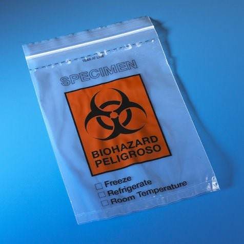 Globe Scientific Specimen Transport Bag with Document Pouch and Absorbent Pad 6 X 9 Inch Zip Closure Biohazard Symbol / Storage Instructions NonSterile Globe Scientific Specimen Transport Bag with Document Pouch and Absorbent Pad 6 X 9 Inch Zip Closure Biohazard Symbol / Storage Instructions NonSterile