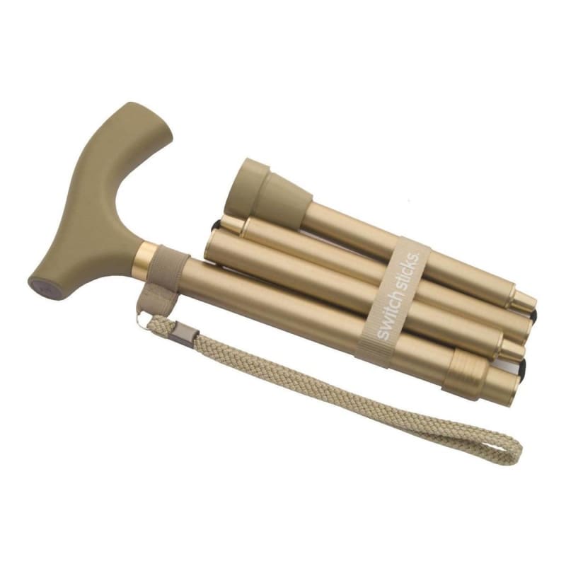 Mabis Healthcare Switch SticksÂ® Gold Folding Cane, 32 to 37 Inch Height