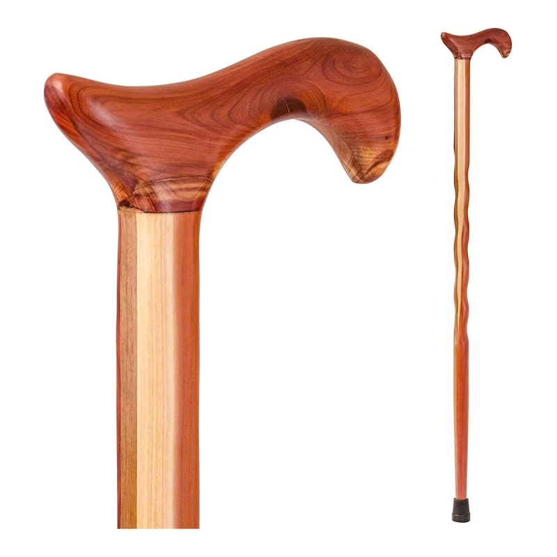 Mabis Healthcare Brazosâ„¢ Twisted Cedar Cane, 34-Inch Height