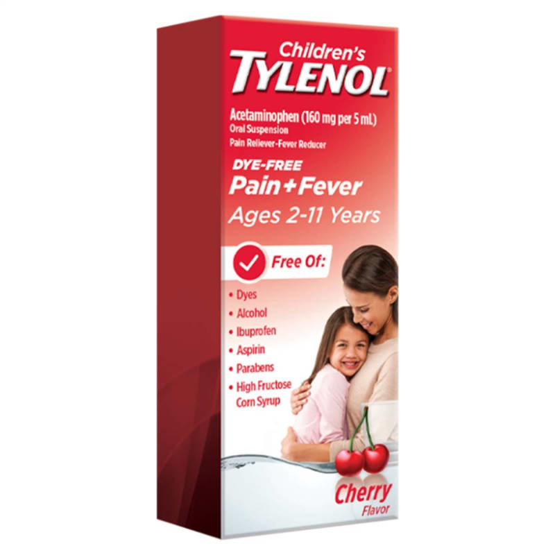 Kenvue Brands LLC Tylenol Children's Pain + Fever Oral Suspension, Cherry Flavor