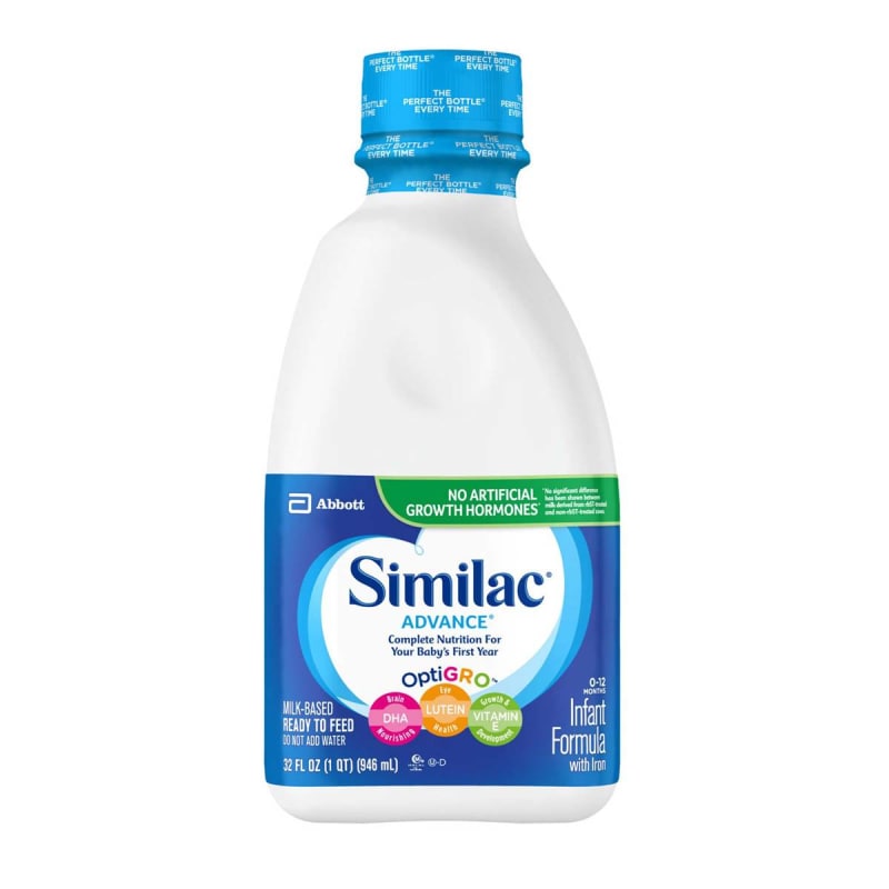 Abbott Nutrition SimilacÂ® AdvanceÂ® 20 Ready to Use Infant Formula, 1-quart bottle