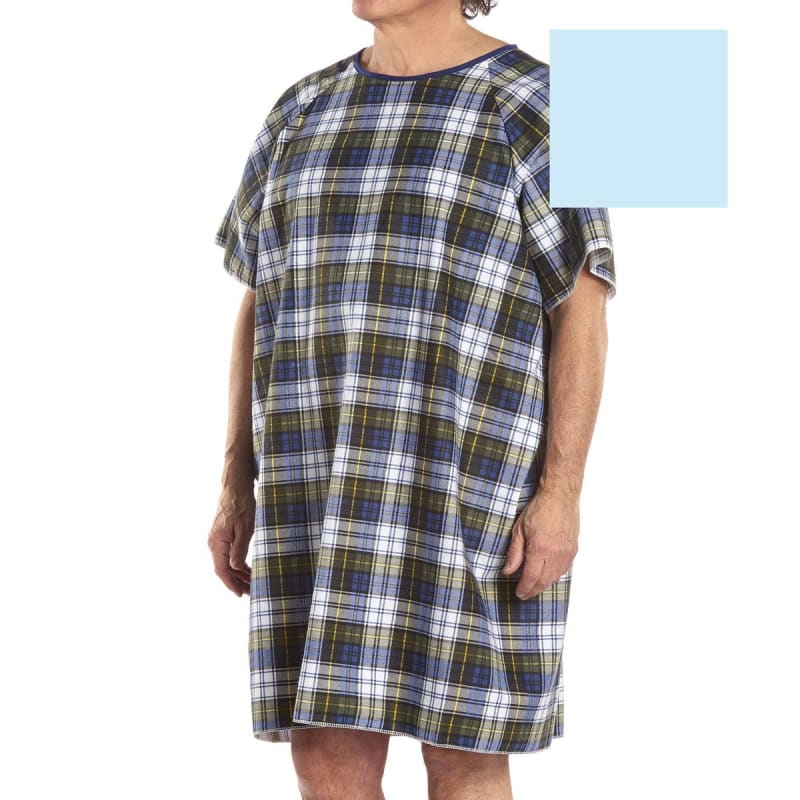 Salk Inc Reusable TieBackâ„¢ Patient Exam Gown, One Size Fits Most, Blue Marble Print