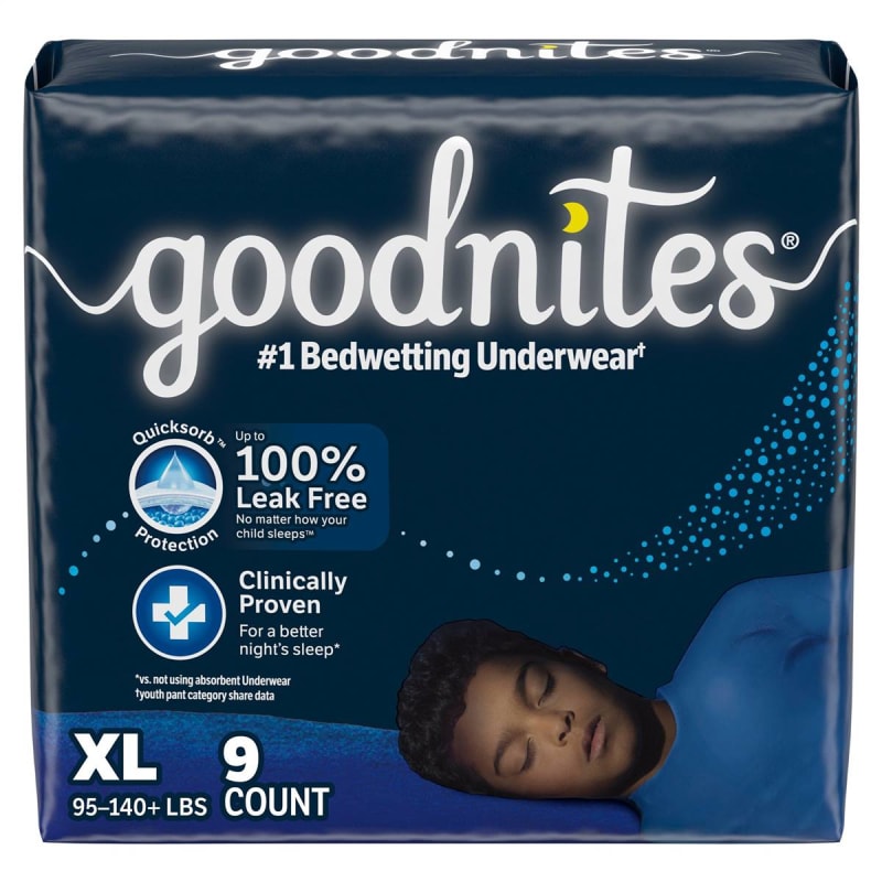 Kimberly Clark GoodNitesÂ® Bedwetting Underwear, Extra Large for Boys weighing 95 â€“ 140 lbs.