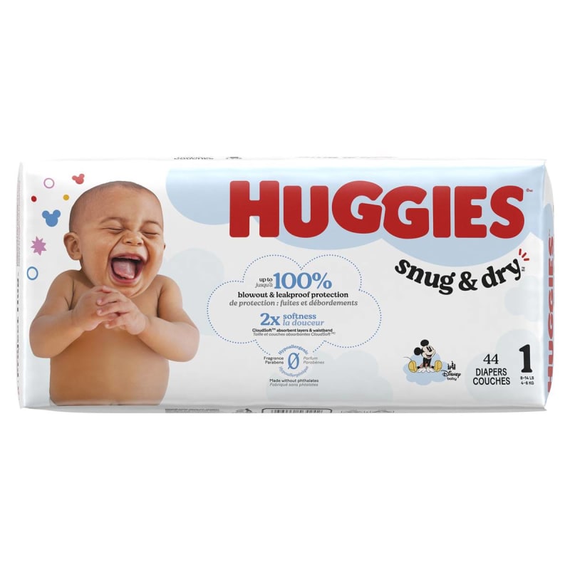 Kimberly Clark Unisex Baby Diaper Huggies® Snug & Dry Size 1 Disposable Heavy Absorbency Kimberly Clark Unisex Baby Diaper Huggies® Snug & Dry Size 1 Disposable Heavy Absorbency