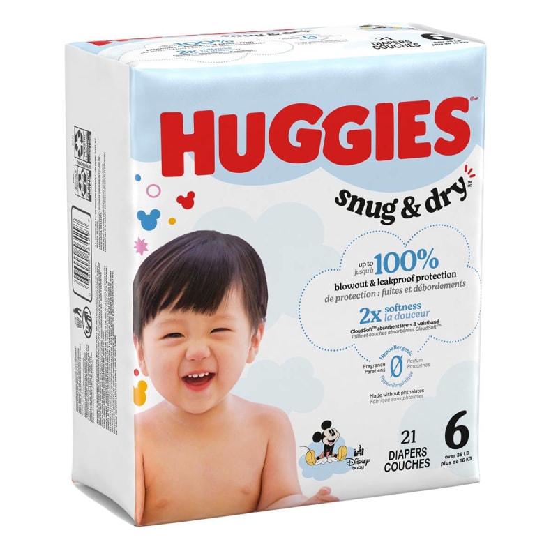 Kimberly Clark HuggiesÂ® Snug & Dryâ„¢ Diapers, for Children Weighing More Than 35 lbs.