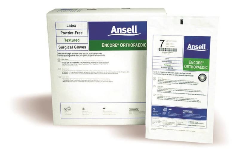 Ansell EncoreÂ® Latex Ortho Surgical Glove, Size 7.5, Brown