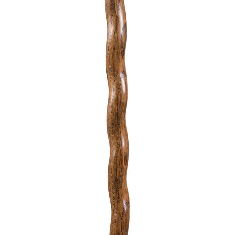 Mabis Healthcare Brazosâ„¢ Twisted Oak Backpacker Handcrafted Walking Stick, 58-Inch, Brown