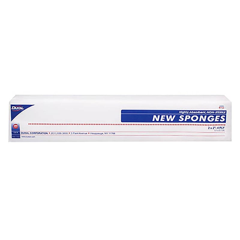 Dukalâ„¢ Nonwoven Sponge, 2 x 2 Inch, 4-Ply