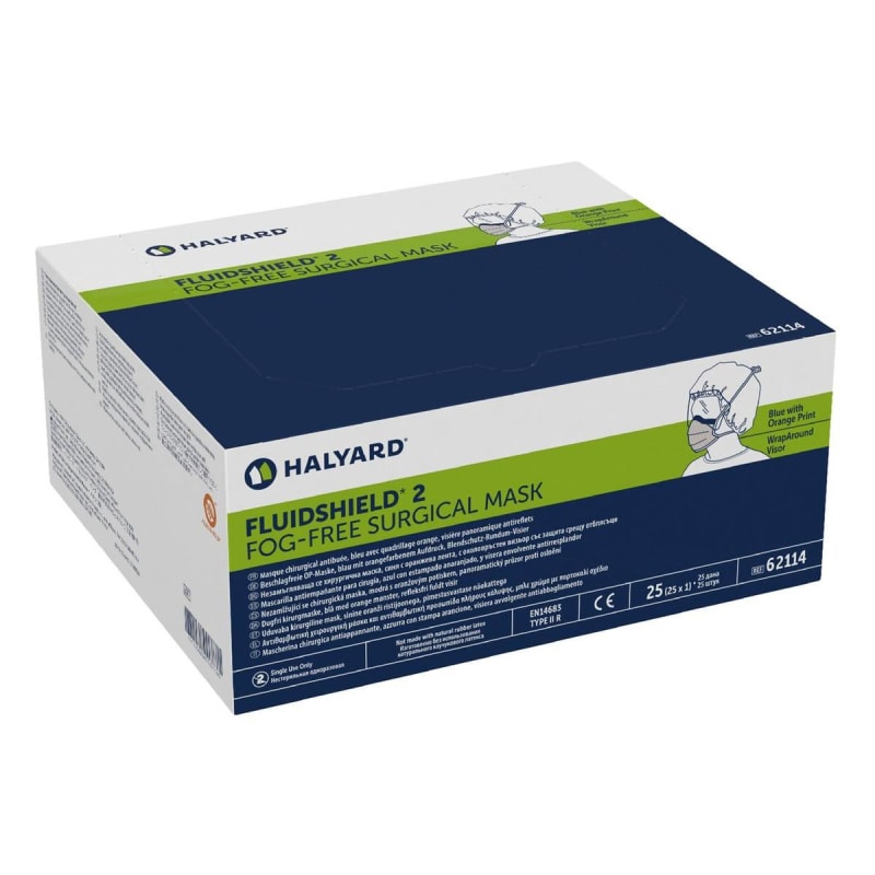 O&M Halyard Inc FluidShield® Surgical Mask with Eye Shield O&M Halyard Inc FluidShield® Surgical Mask with Eye Shield