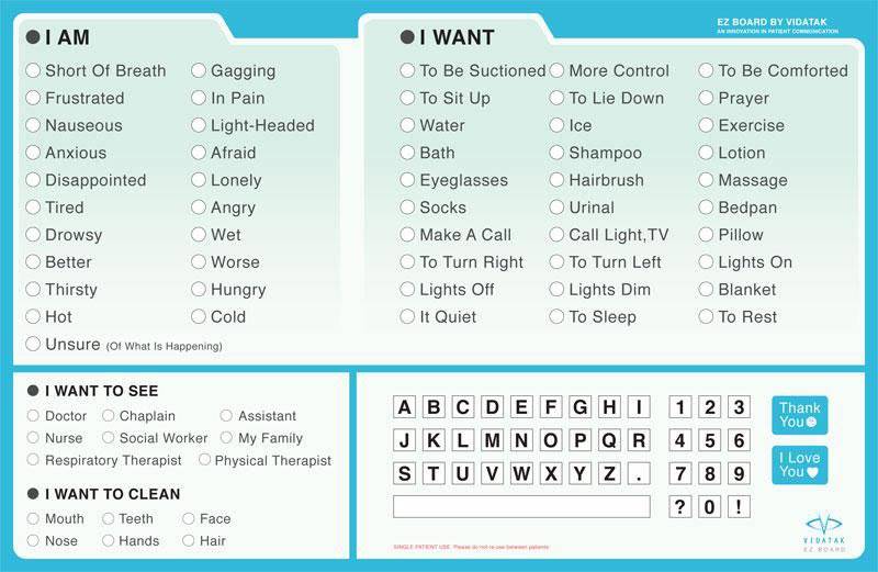 Hopkins Medical Products Patient Communication Board EZ Boardâ„¢