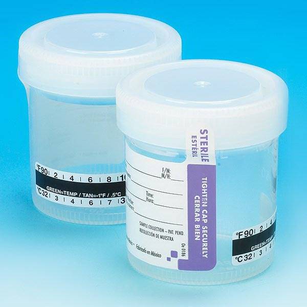 Globe Scientific Specimen Container with Temperature Strip, 90 mL Globe Scientific Specimen Container with Temperature Strip, 90 mL