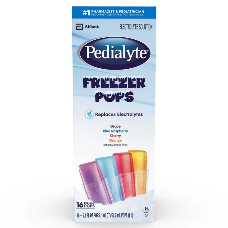 Abbott Nutrition PedialyteÂ® Freezer Pop Electrolyte Solution, Assorted Flavors