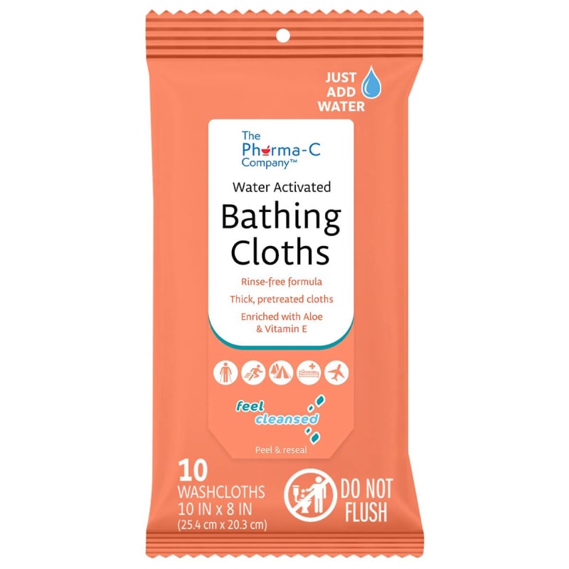 The Pharma-C Company® Light Scent Rinse-Free Bath Wipes
