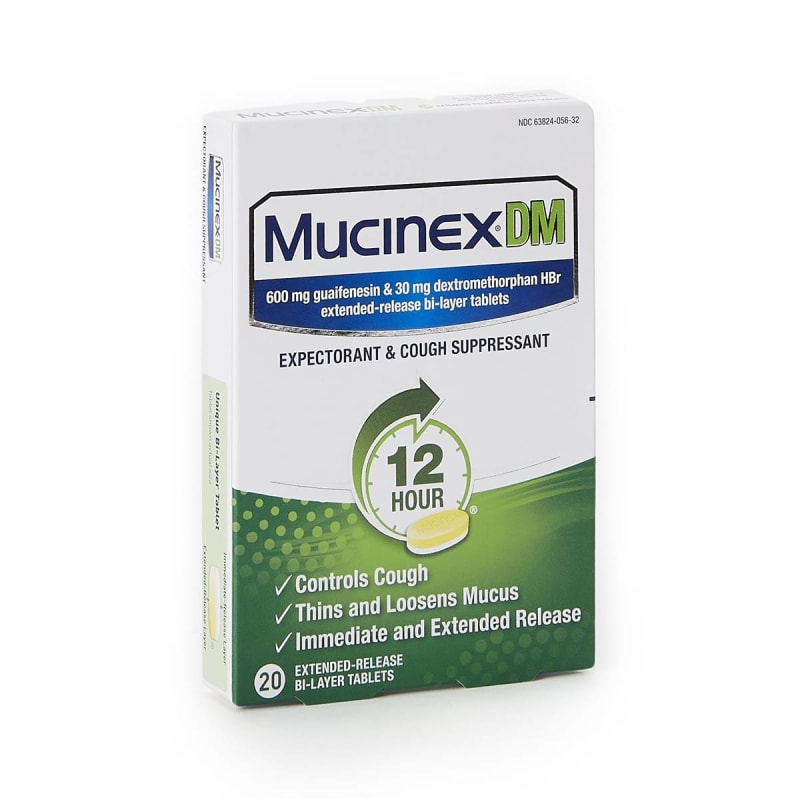 Reckitt Benckiser MucinexÂ® DM Guaifenesin / Dextromethorphan HBr Cold and Cough Relief