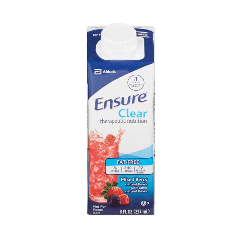 Abbott Nutrition EnsureÂ® Clear Therapeutic Nutrition, Mixed Berry, 8-ounce carton